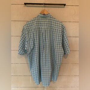 Casual Green and Blue Plaid Men's Shirt